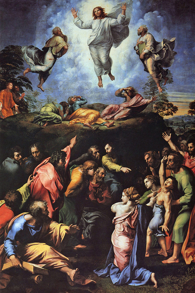 Raphael Sanzio - The Transfiguration of Jesus and the Cure of an Epileptic (Mark 9:2-28), Pinacoteca Vaticana, Rome, 1519.